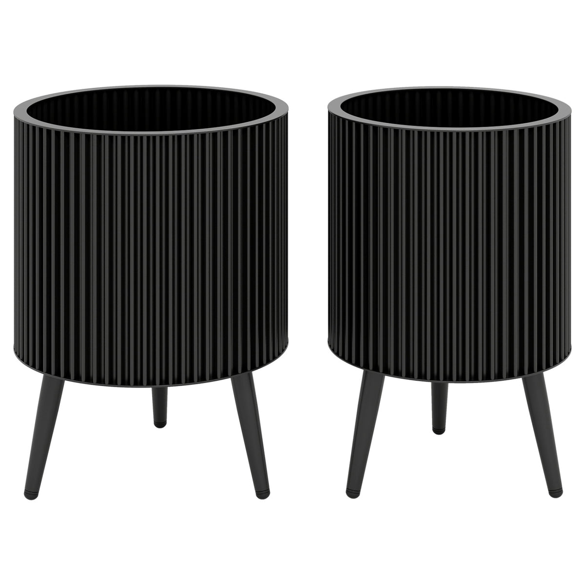 Decorative Flower Pots with Stand, Drainage Holes, Set of 2-M Decorative Accessories at Gallery Canada