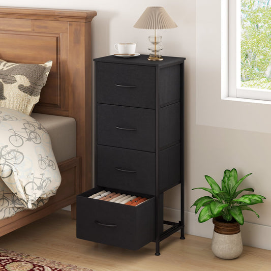 4 Drawer Dresser Nightstand, Metal Frame, Black Dressers & Chests Black at Gallery Canada
