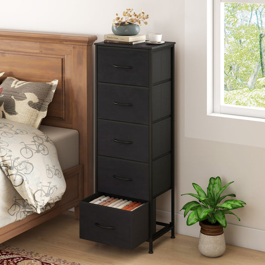 5 Drawer Dresser Nightstand, Black Dressers & Chests Black at Gallery Canada