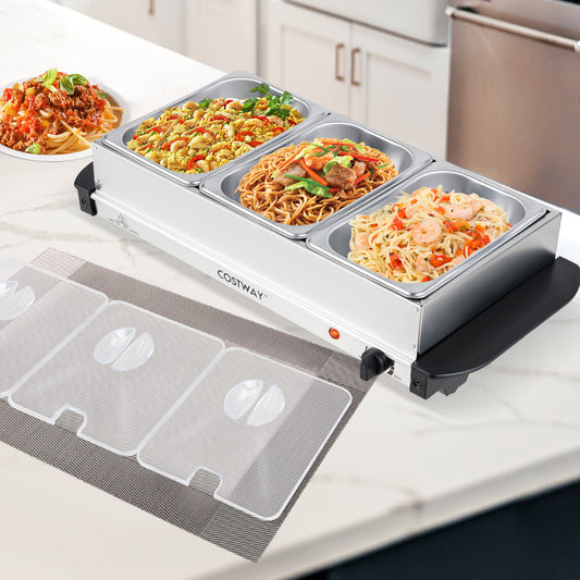 Electric Buffet Server Food Warmer, 3 Removable Trays Food Warmers & Burners Options at Gallery Canada
