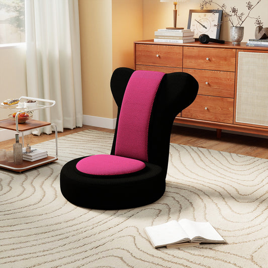 Floor Comfy Gaming Leisure Chair with Adjustable Headrest and Backrest, Pink Floor Chairs Pink at Gallery Canada