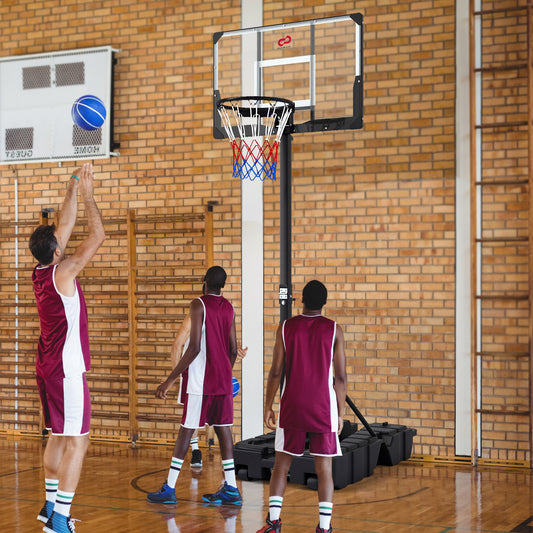 Foldable Basketball Hoop, 7.54-10 Ft Stepless Adjustable, PC Backboard, Black Sport Equipments Black at Gallery Canada