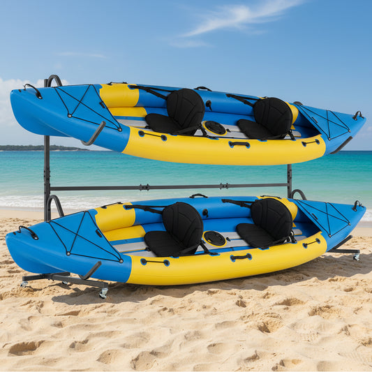Freestanding Kayak Storage Rack with 6 Lockable Wheels, Black Surfing Black at Gallery Canada