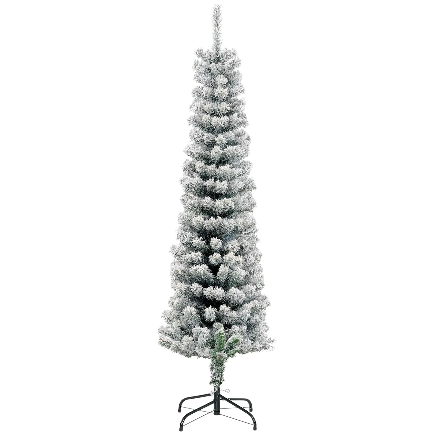 5ft Flocked Pencil Christmas Tree, Realistic Tips, Green Pencil Christmas Trees at Gallery Canada