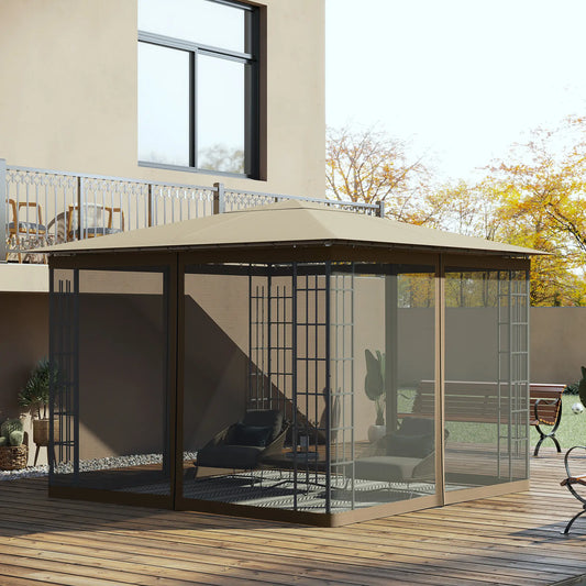 Replacement Mosquito Netting for Gazebo 10' x 10', Khaki, Black Gazebo Sidewalls Black, Khaki at Gallery Canada