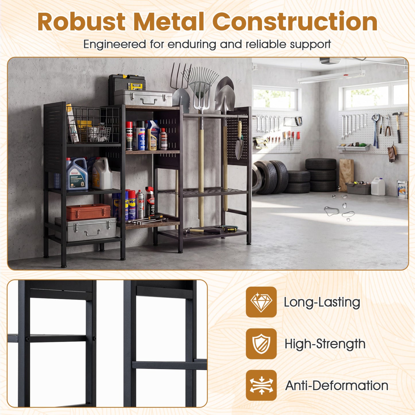 Garden Tool Organizer With Wooden Shelves, Black Sheds & Outdoor Storage at Gallery Canada
