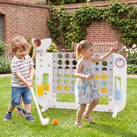 Giant 4-To-Score Game Set, Jumbo Connect Four, Ring-Toss, Gray Lawn Games Gray at Gallery Canada