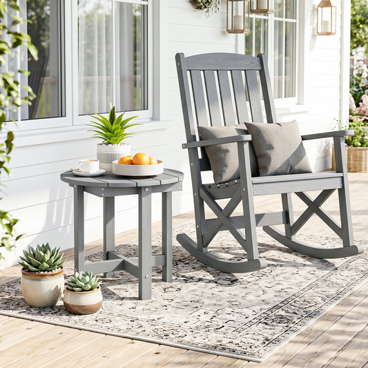 HIPS Adirondack Side Table with Weather-Resistant and Waterproof Top, Gray Patio Coffee Tables Gray at Gallery Canada