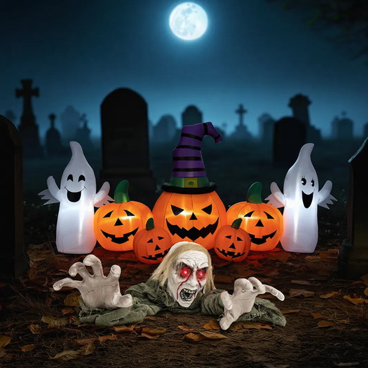 Halloween Groundbreaker Climbing Zombie With Inflatable Pumpkins Halloween Options at Gallery Canada