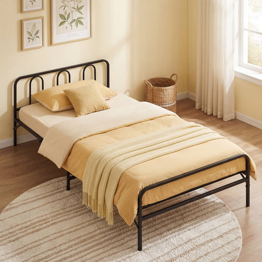 Heavy Duty Metal Twin Foldable Bed Frame, Black Folding Beds Black at Gallery Canada