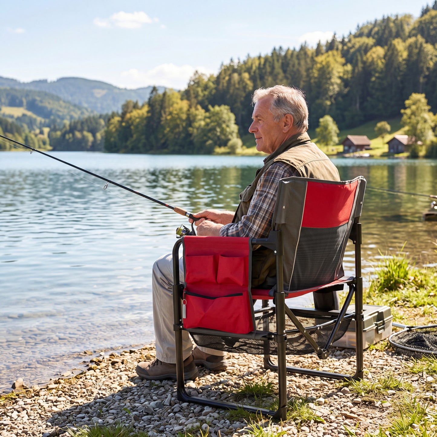 Heavy Duty Outdoor Camping Chair with Cup Holder, Red Camping Furniture at Gallery Canada
