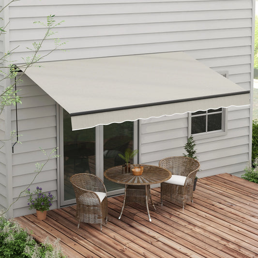 Retractable Awning 12'x10' UV Resistant, Light Grey Deck Awnings Light Grey at Gallery Canada