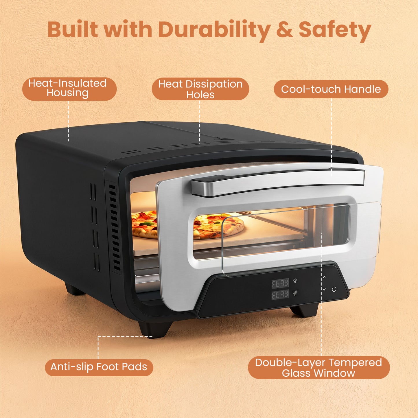 Indoor Electric Pizza Oven, 12", 8 Presets, Black Toaster Ovens at Gallery Canada