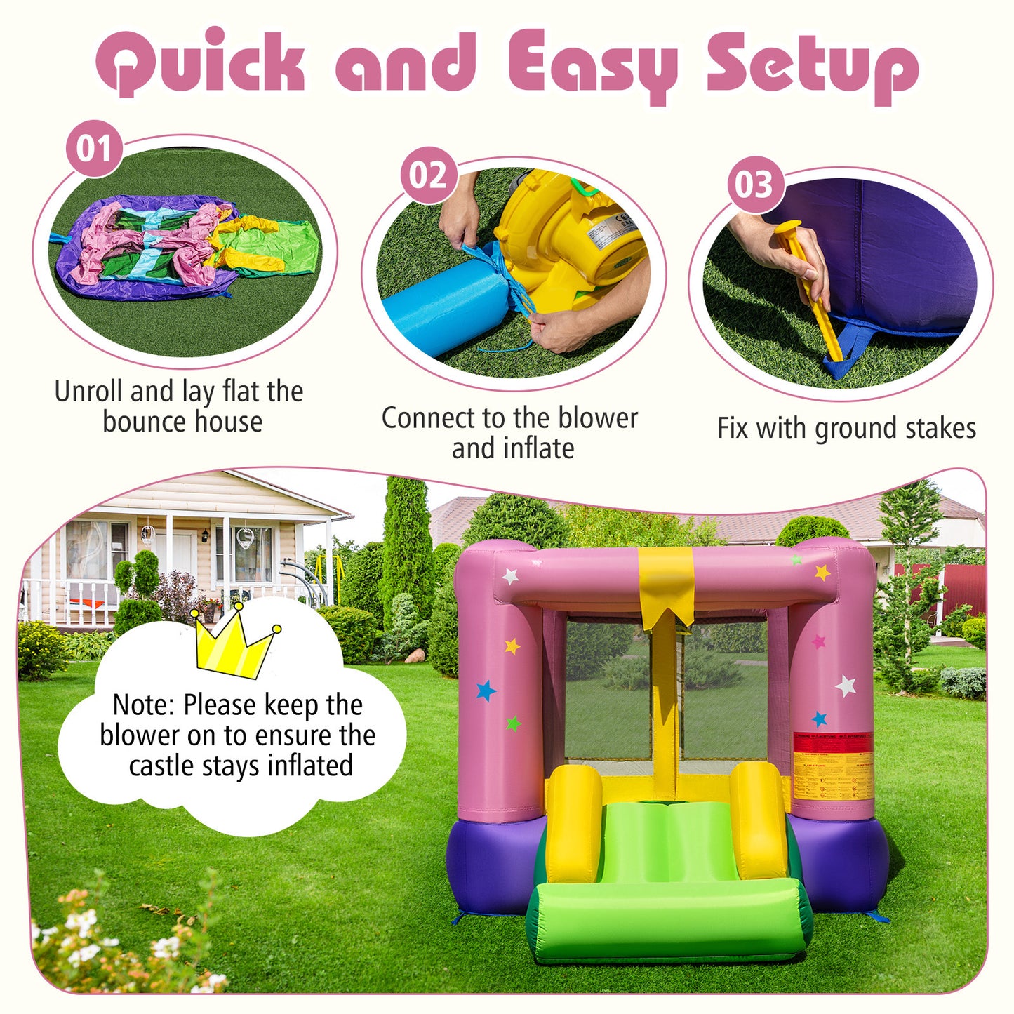 Inflatable Bounce House, 480W Blower, Carrying Bag Bounce House at Gallery Canada