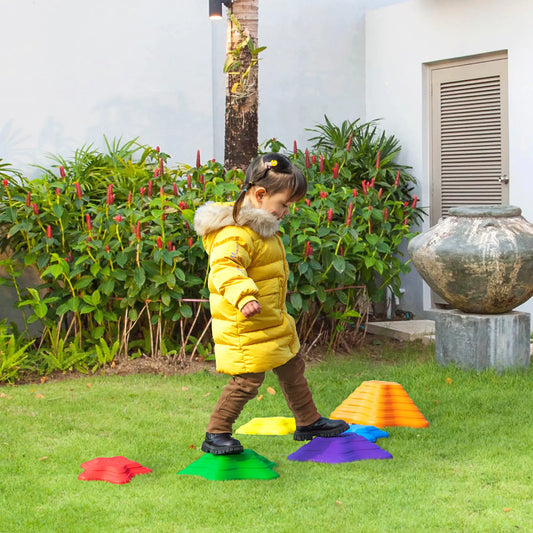 6PCs Larger Size Stepping Stones, Non-Slip Bottom, Stackable Obstacle Course Gym Sets & Swings Multi Colour at Gallery Canada