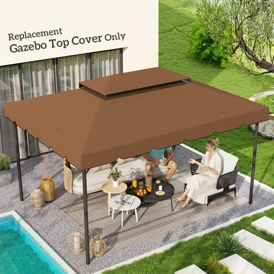 13' x 10' Gazebo Canopy, Double Vented Roof, Coffee Gazebo Canopy Replacement Coffee at Gallery Canada