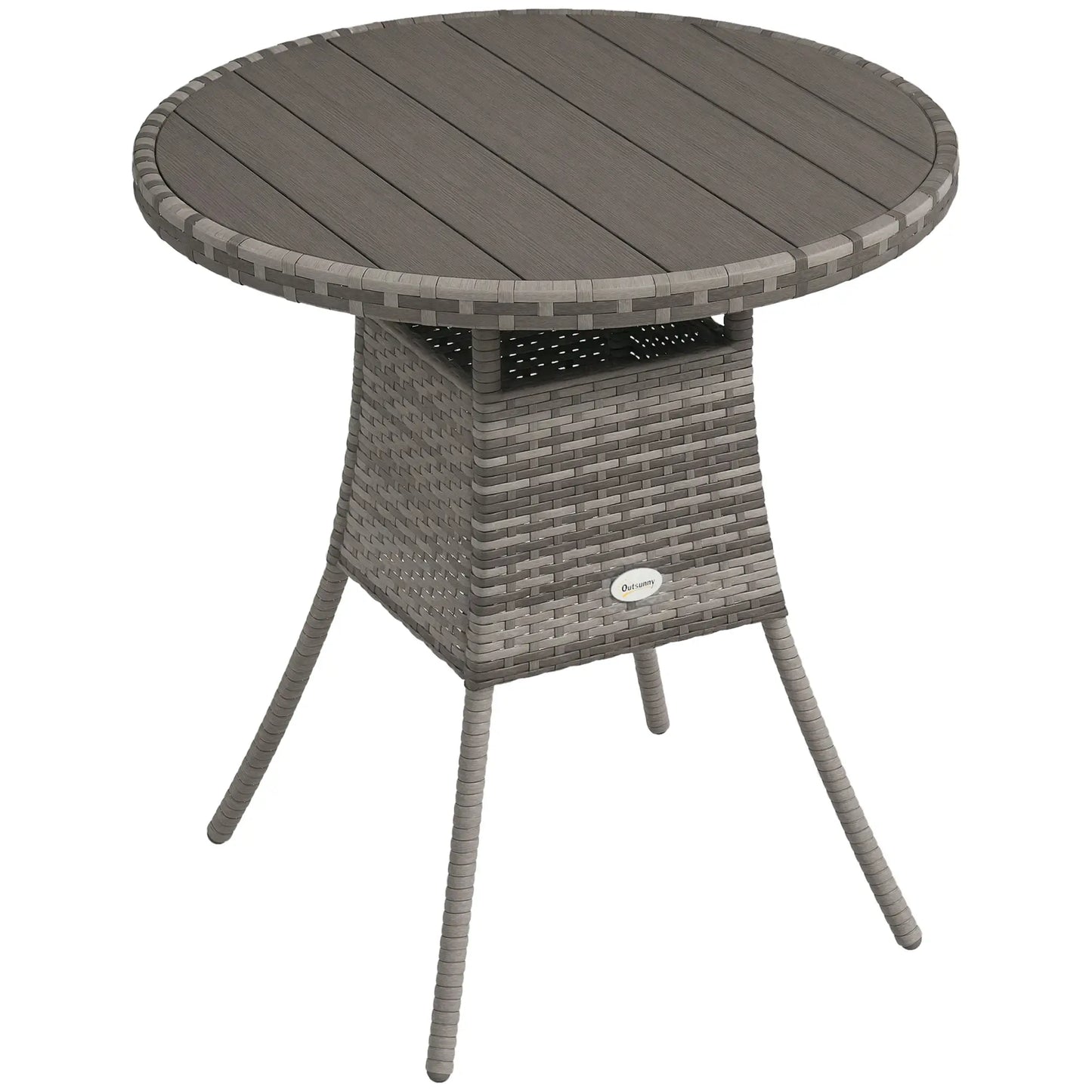 27.5" Outdoor Wicker Dining Table, PE Rattan Patio Furniture, Grey Patio Dining Tables at Gallery Canada