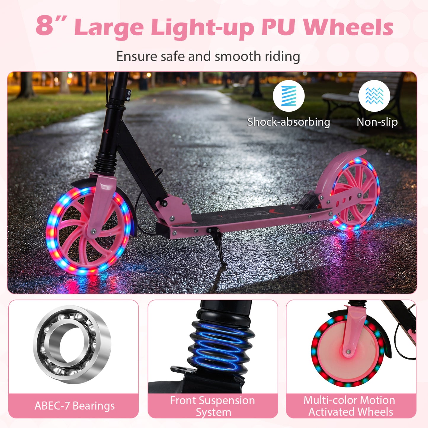 Foldable Kick Scooter, Ages 8+, Pink Scooters at Gallery Canada