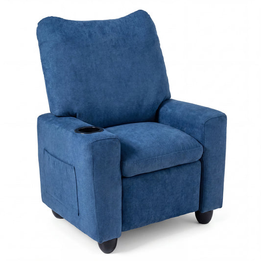 Kids Recliner Toddler Single Sofa with Adjustable Footrest and Cup Holder, Navy Kids Chairs & Seating Navy at Gallery Canada