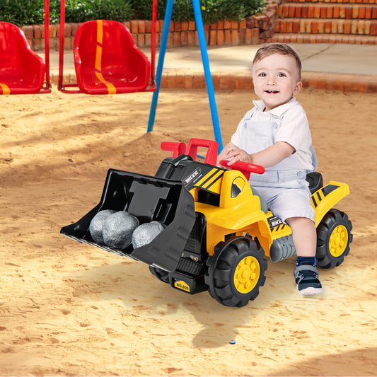 Kids Ride On Bulldozer Toy Truck, Adjustable Bucket, Aged 3+ Years, Yellow Powered Ride On Toys Yellow at Gallery Canada