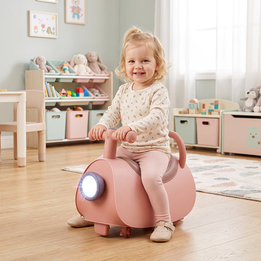Kids Ride On Push Car With Headlight Music Storage, Pink Push & Pedal Ride On Toys Pink at Gallery Canada