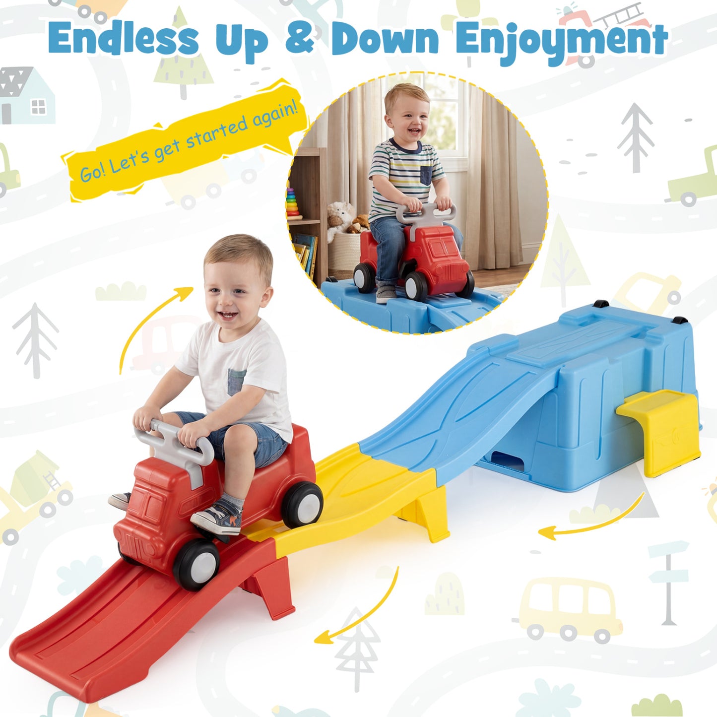 Kids Ride On Toy With Storage Box, Multicolor Push & Pedal Ride On Toys at Gallery Canada
