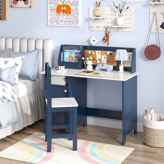 Kids Table Chair Set, Bookshelf Cabinet, Blue Kids Table & Chair Sets Blue at Gallery Canada