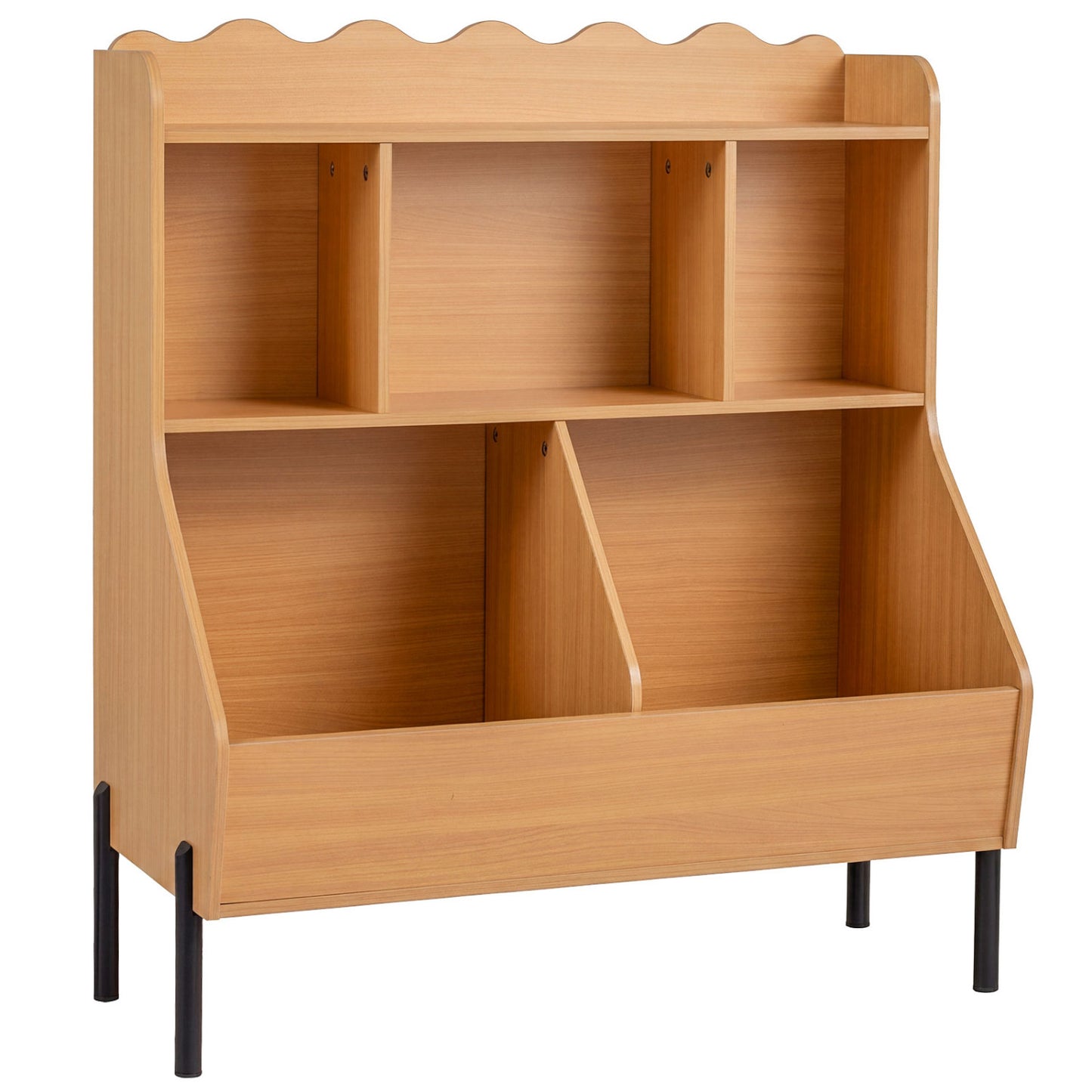 Kids Toy Storage Organizer Wooden Montessori Bookshelf With 5 Cubes, Natural Kids Storage at Gallery Canada