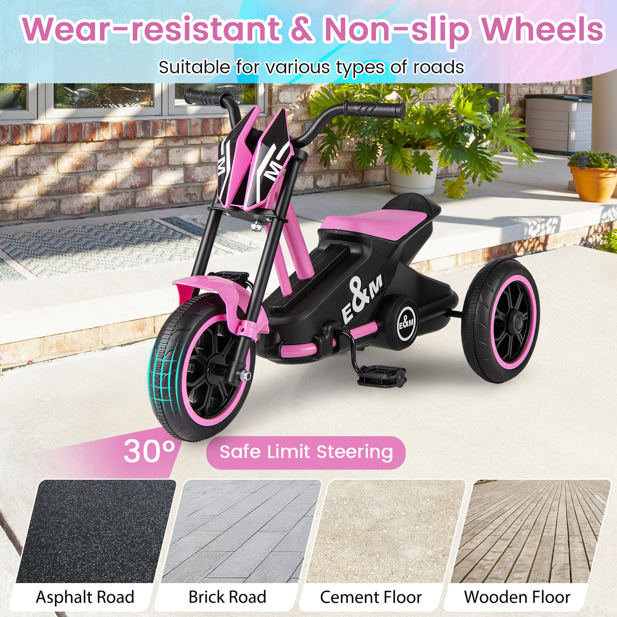 Kids Tricycle 3-Wheel Toddler Bike with Foot Pedals Forward Backward, Pink Balance Bikes at Gallery Canada
