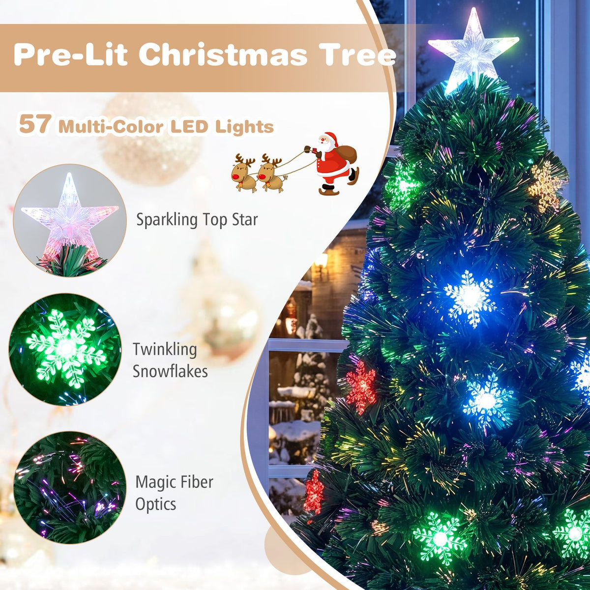 6 Feet LED Optic Artificial Christmas Tree, Green Christmas Tree at Gallery Canada