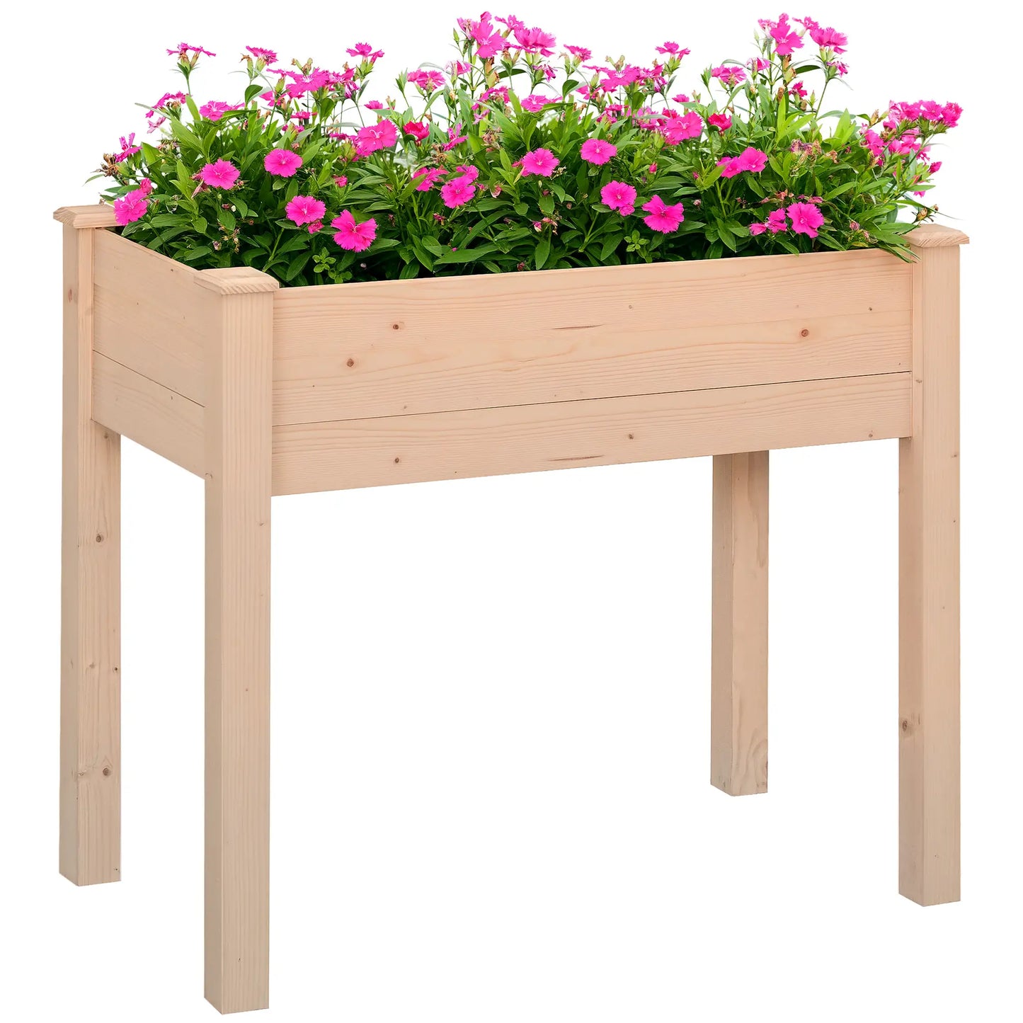 34"x18"x30" Wooden Raised Garden Bed, Elevated Planter Box with Legs, Natural Elevated Garden Beds at Gallery Canada