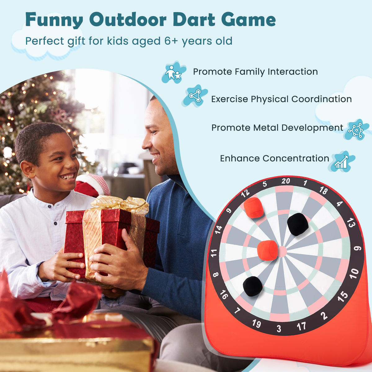 Large Dart Board For Kids, 4 Kick Balls, Red Lawn Games at Gallery Canada