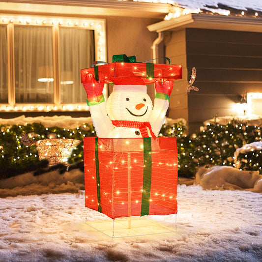 Lighted Snowman In Gift Box Christmas Decoration Christmas Inflatables Options at Gallery Canada