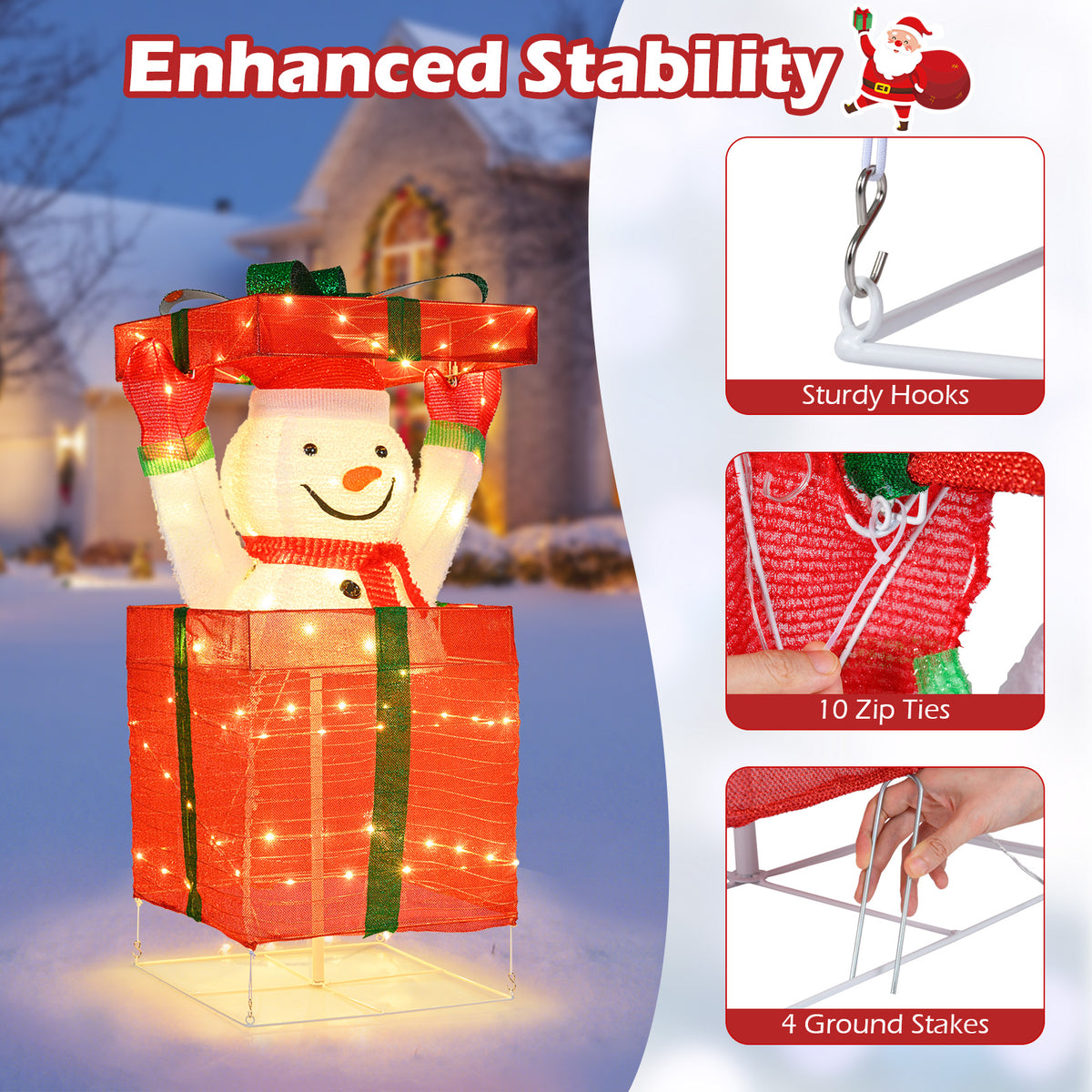 Lighted Snowman In Gift Box Christmas Decoration Christmas Inflatables at Gallery Canada