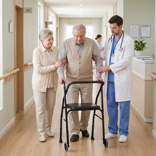 Aluminum Mobility Walker, 2 Wheels, Adjustable Height, Padded Seat, Black Walkers & Rollators Black at Gallery Canada