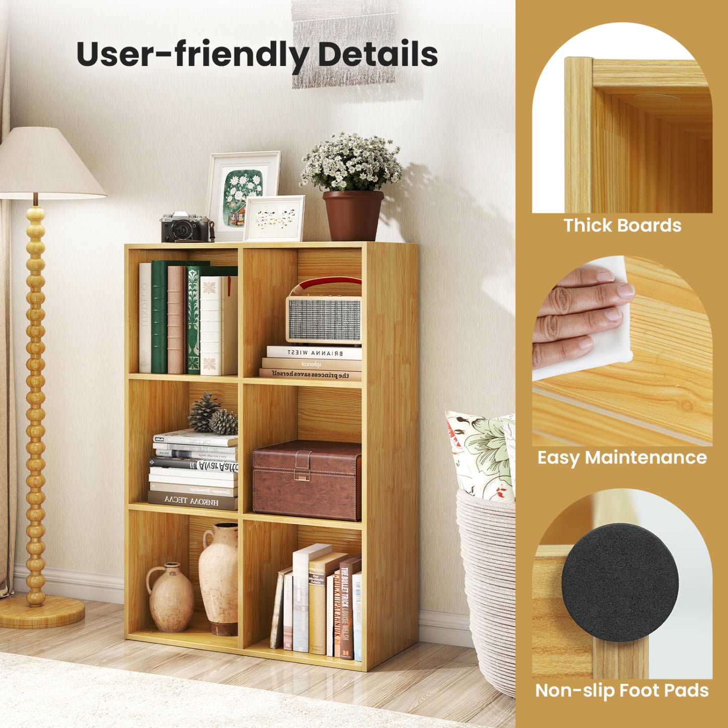 6-Cube Bookcase With Anti-Tipping Kit, Light Burlywood Bookcases at Gallery Canada