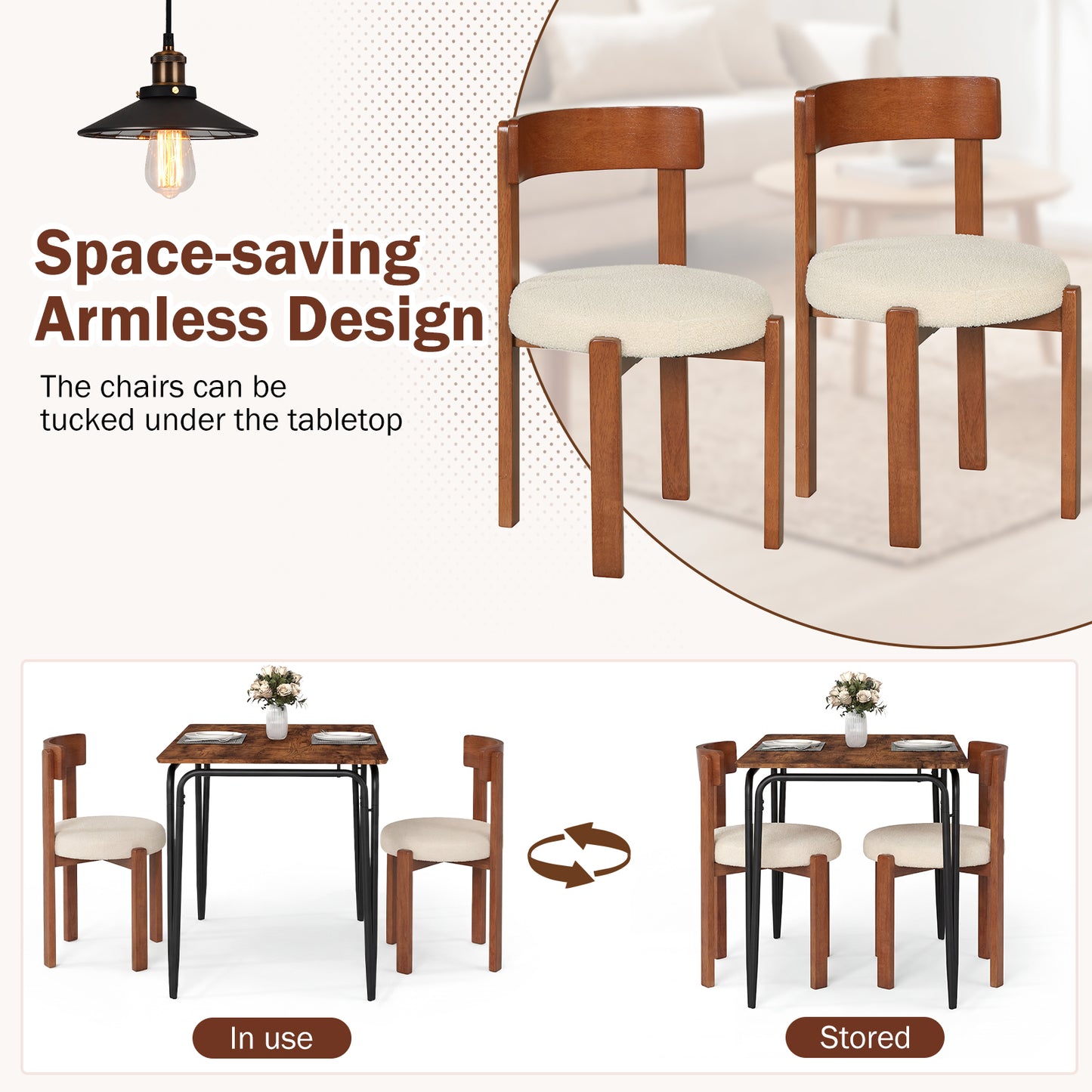 Modern Dining Chairs, Set of 4, Solid Rubber Wood Legs, Brown Dining Chairs at Gallery Canada