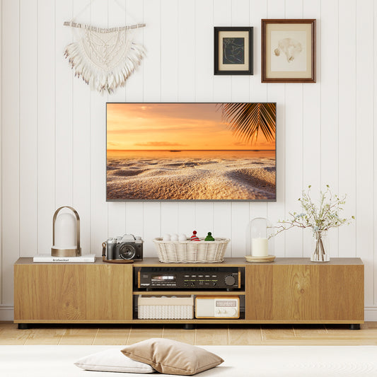 Modern TV Stand For 70" TVs, Minimalist Entertainment Center, Natural Entertainment Centers & TV Stands Natural at Gallery Canada