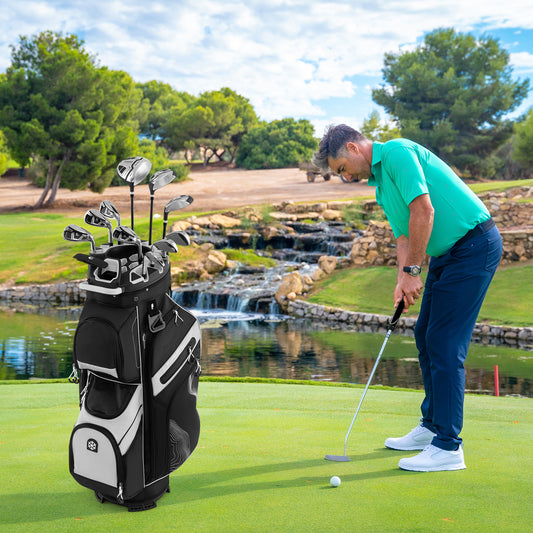 Molded Lock Top Golf Cart Bag, 14-Way Full Length Dividers, 11 Pockets, Gray Golf Gray at Gallery Canada