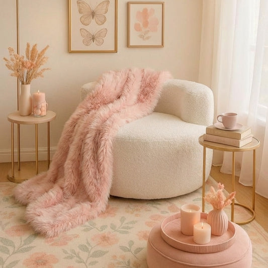 Moon-Shaped Floor Single Sofa Chair with Soft Teddy Fleece, Beige Sofas & Loveseats Beige at Gallery Canada