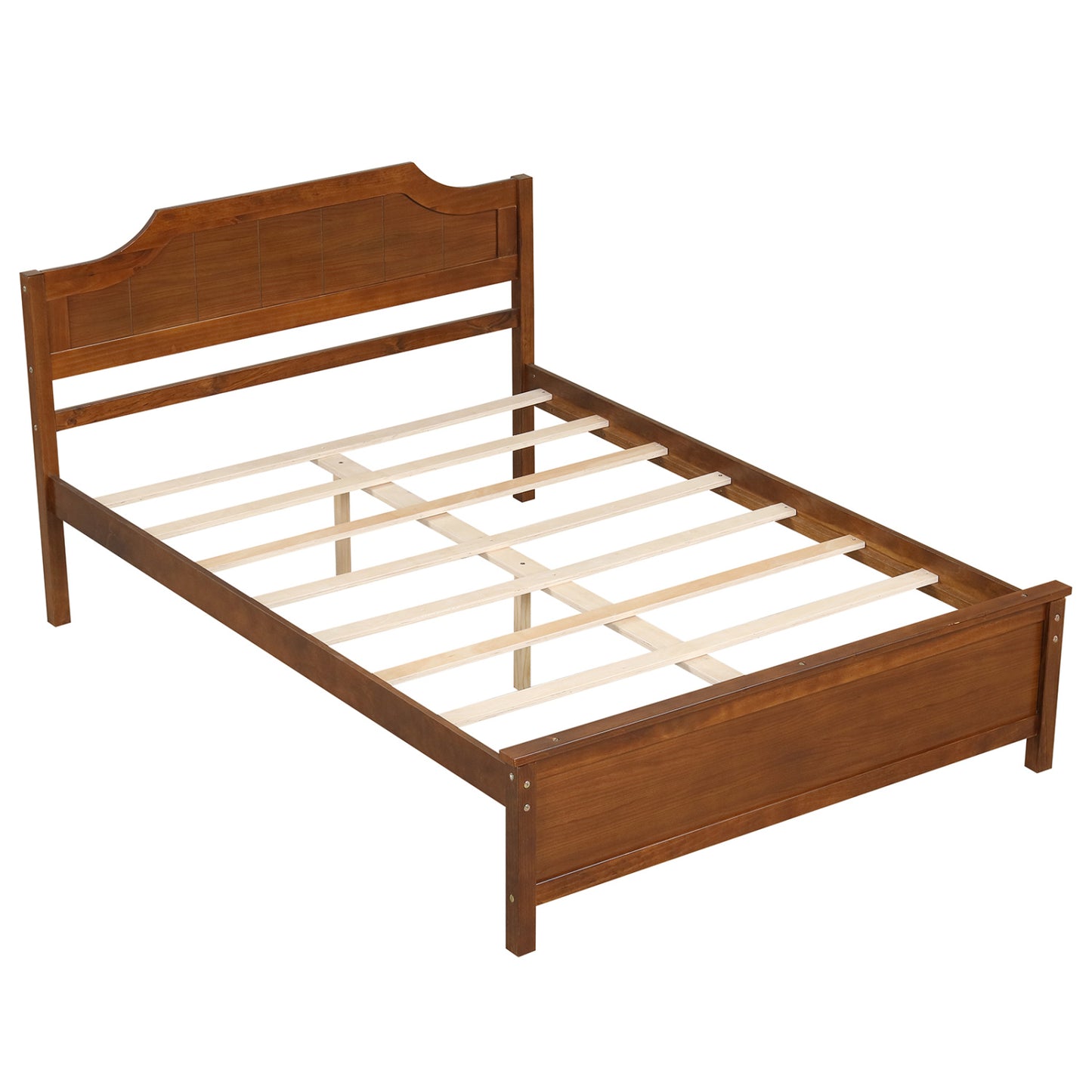 Solid Wood Platform Bed Frame with Headboard, Full Size, Walnut Beds & Bed Frames Full Size at Gallery Canada