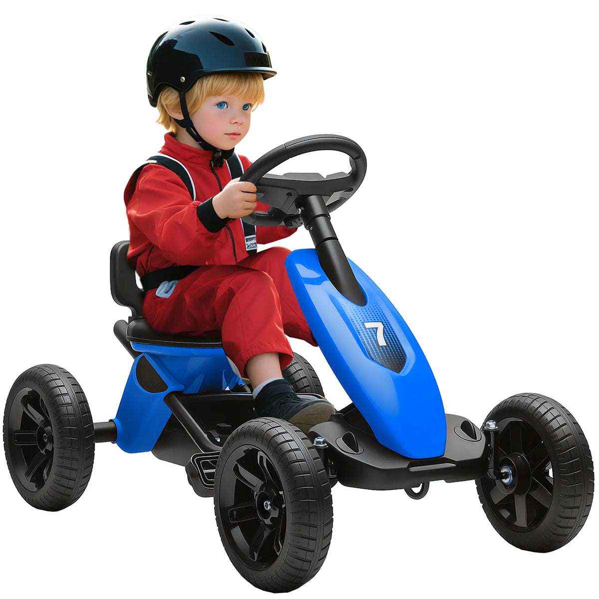 Kids Pedal Go Kart, 2-5 Years, Silent EVA Wheels, Metal Frame, Blue Pedal Go Karts for Kids at Gallery Canada