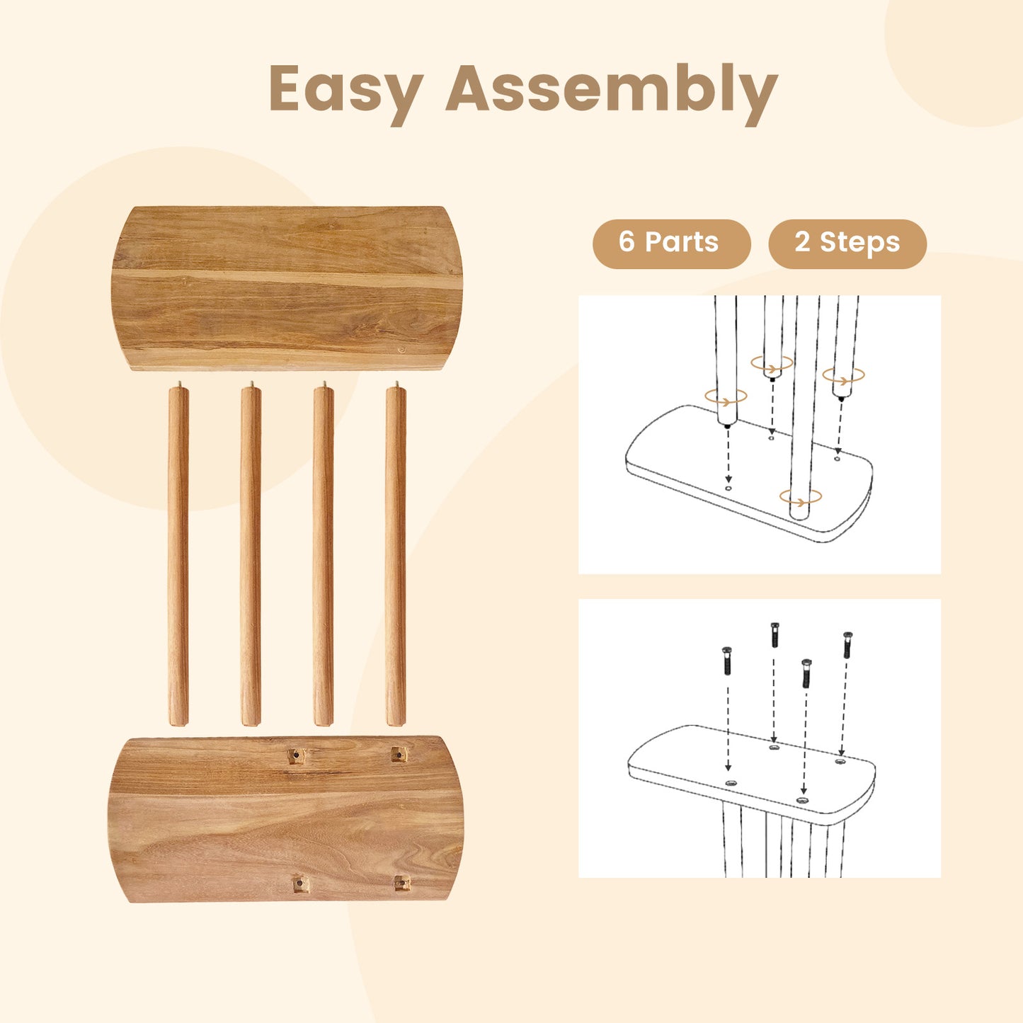 Narrow 2-Tier C-Shaped Teak Wood Side Table End & Side Tables at Gallery Canada