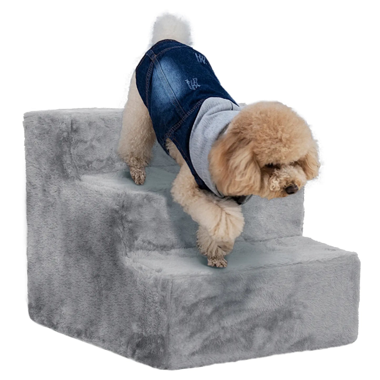 3-Step Dog Ramp for Sofa, Bed, Couch, Removable Cover, Light Grey Dog Stairs at Gallery Canada