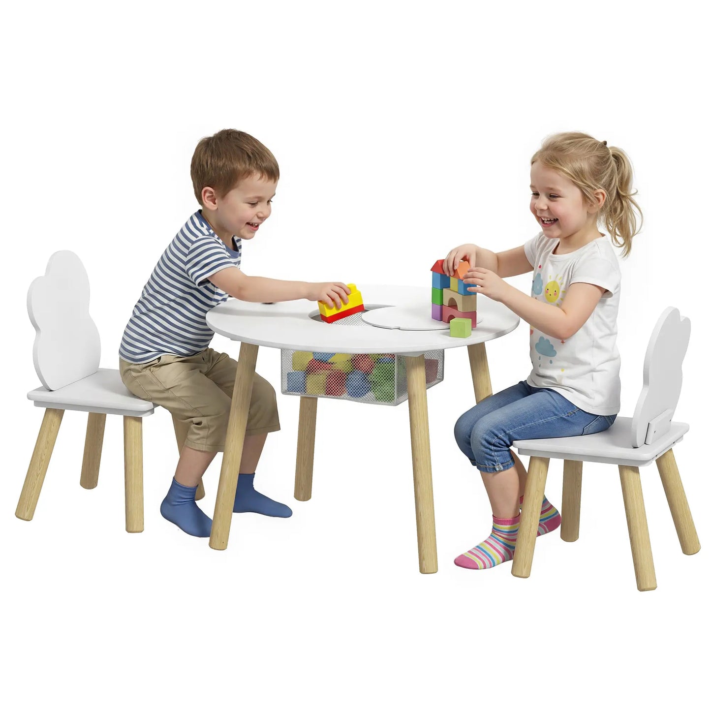 Kids Table and Chairs Set With Storage, White Kids Table Sets at Gallery Canada