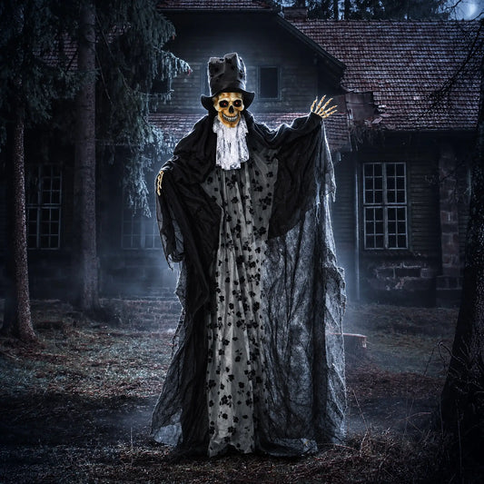 6FT Animated Grim Reaper Groom With Sound, Motion Activated, Light Up Eyes Halloween Decorations Black at Gallery Canada