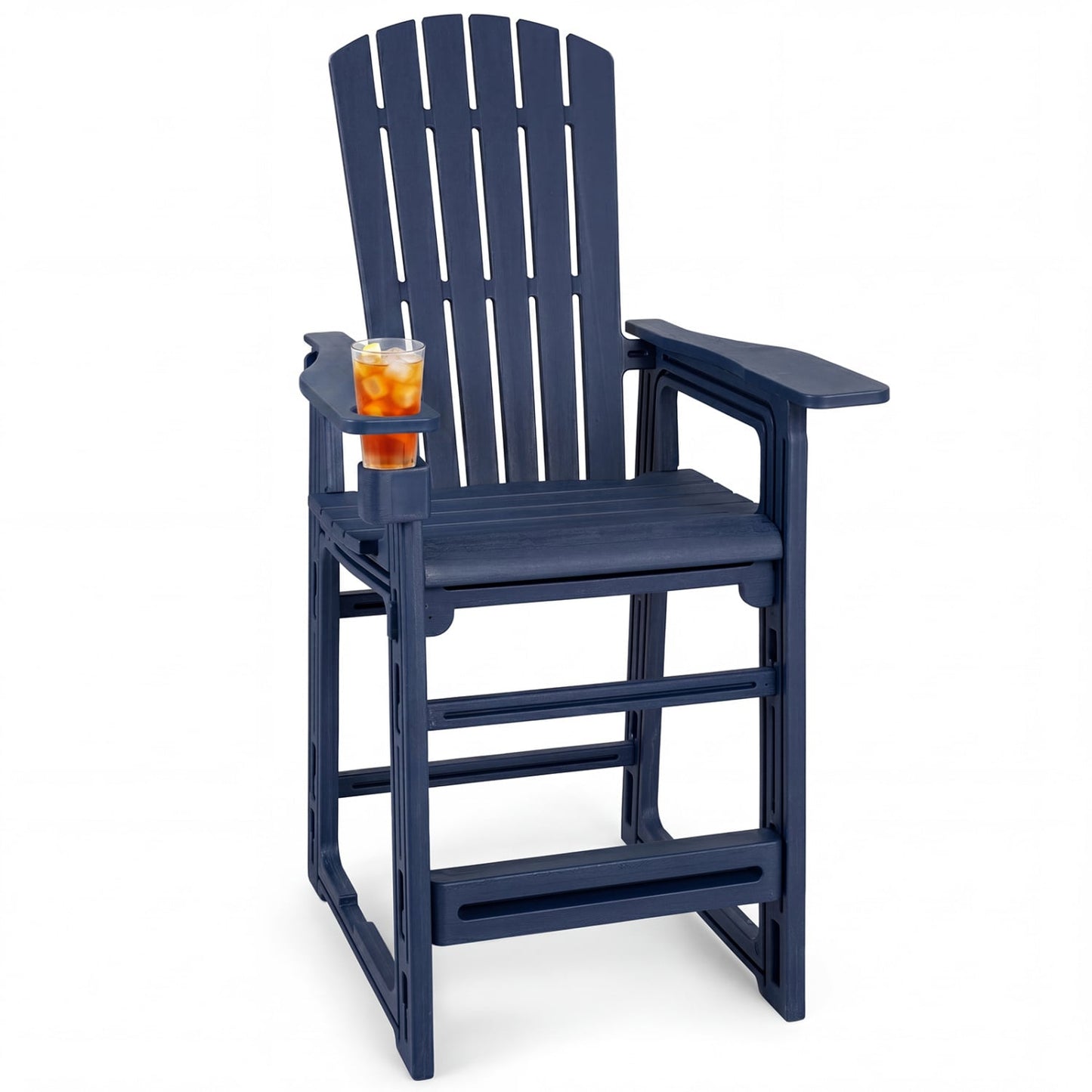 29 In Outdoor Bar Stool with Backrest, Blue Patio Bar Furniture Blue at Gallery Canada