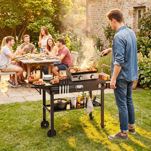 Outdoor Grill Cart, Foldable Table for Blackstone Griddle, 31 x 17", Black Outdoor Grills Black at Gallery Canada