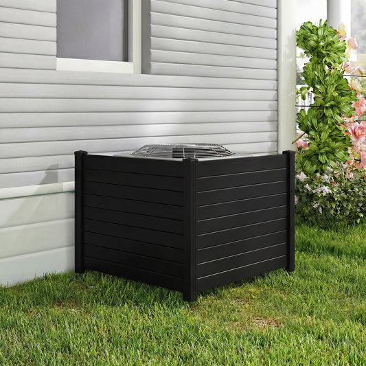 Outdoor PVC Privacy Screens, 20 Inch Fence Panels, Black Decorative Fencing & Flooring Black at Gallery Canada