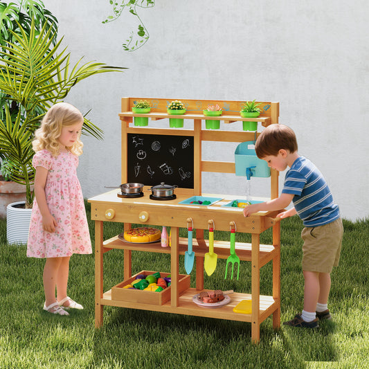Outdoor Play Kitchen With Faucet, Removable Sinks, Natural Play Kitchen Sets Natural at Gallery Canada